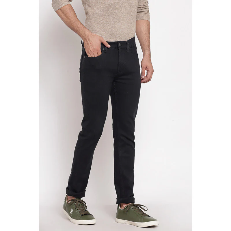 Men's Jet Black Denim Jeans - Image 2