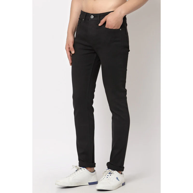 Men's Jet Black Skinny Jeans - Image 2