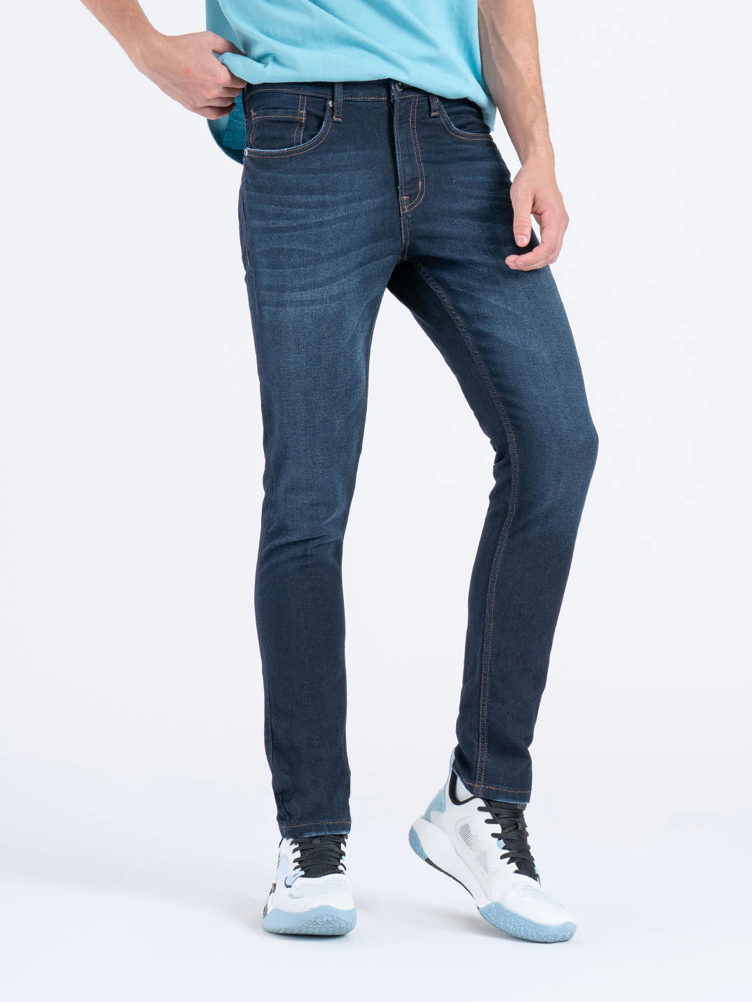Men's Knitted Skinny Fit  Denim Jeans - Image 3