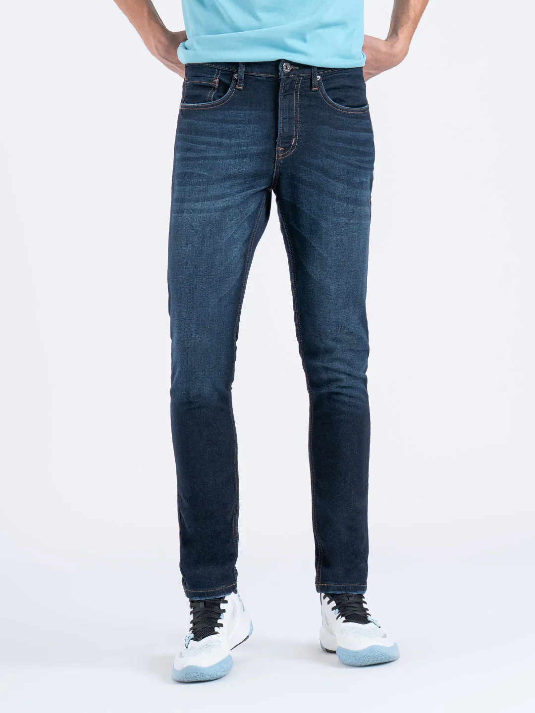 Men's Knitted Skinny Fit  Denim Jeans - Image 6