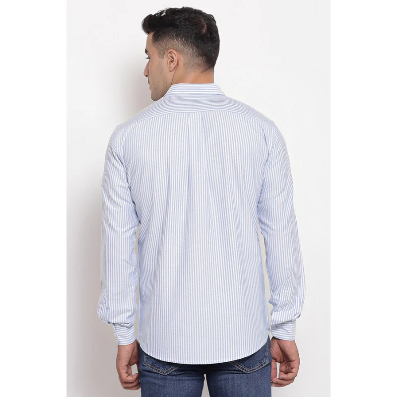 Men's Light Blue Full Sleeves Casual Shirt - Image 2