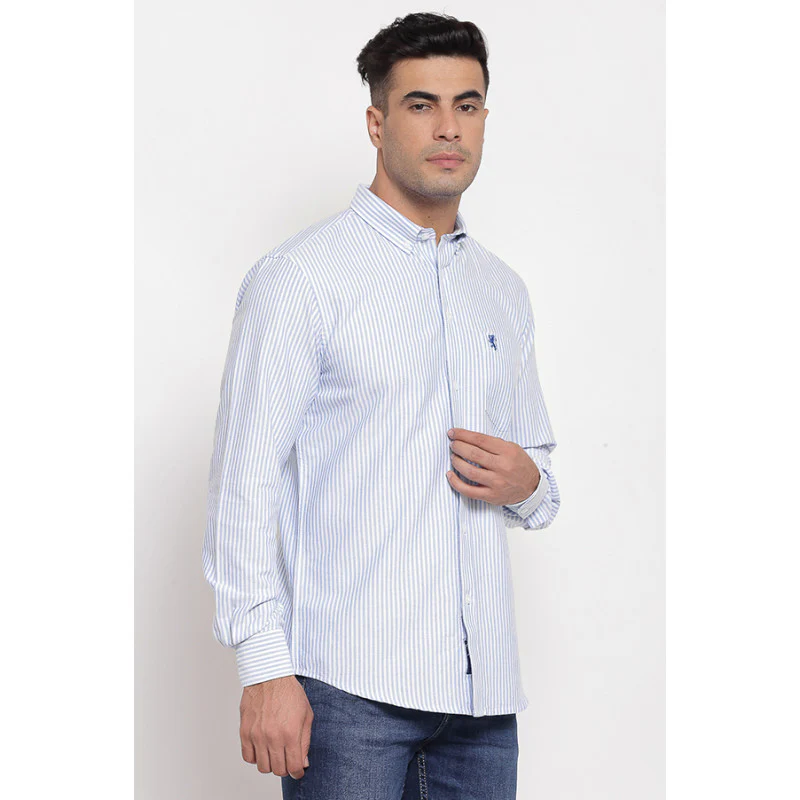 Men's Light Blue Full Sleeves Casual Shirt - Image 3