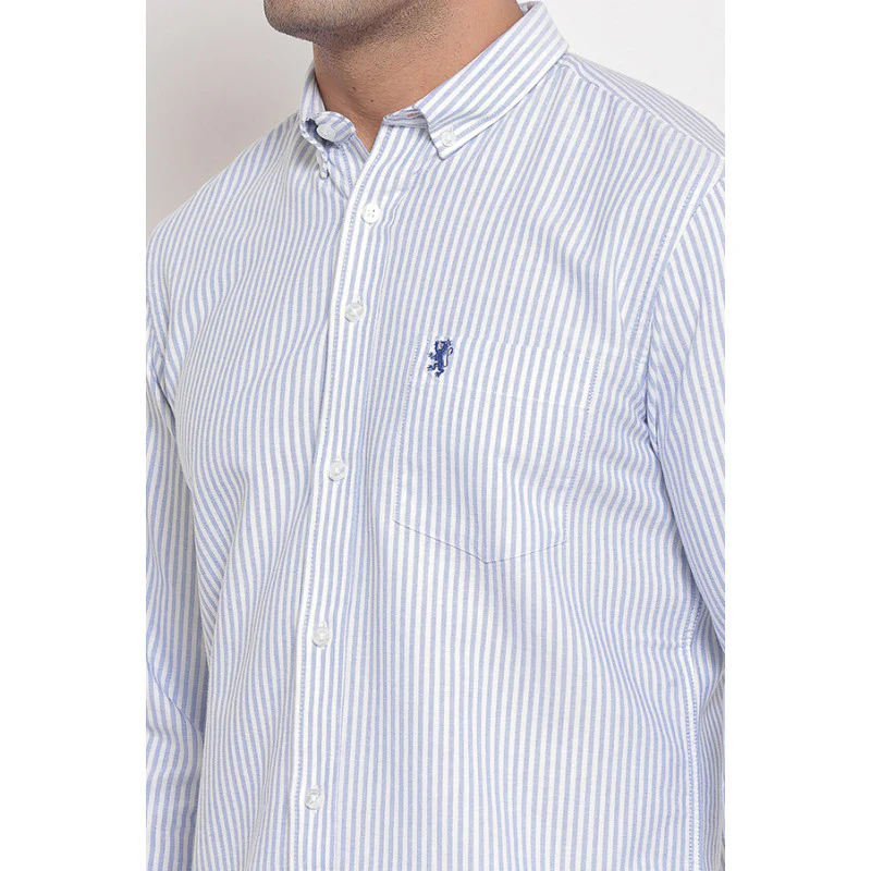 Men's Light Blue Full Sleeves Casual Shirt - Image 5