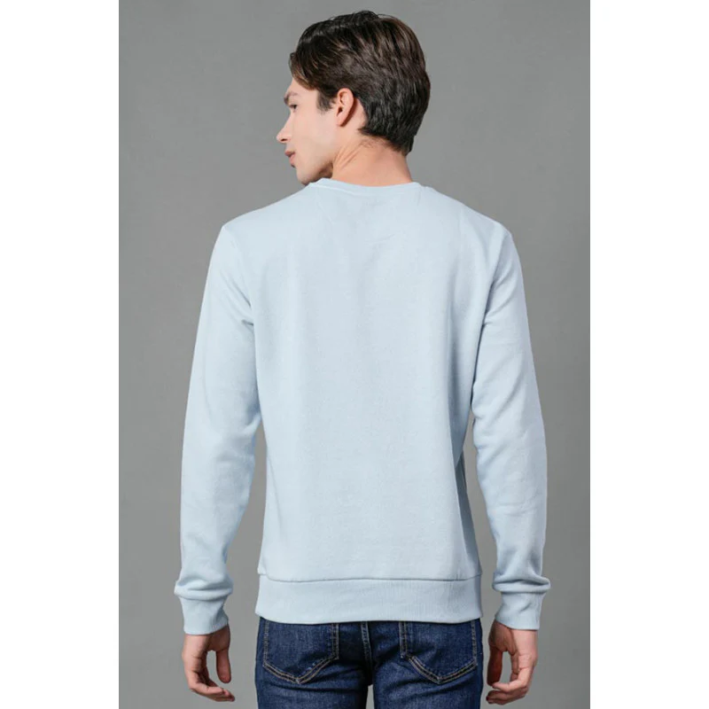 Men's Light Blue Graphic Print Sweatshirt - Image 3