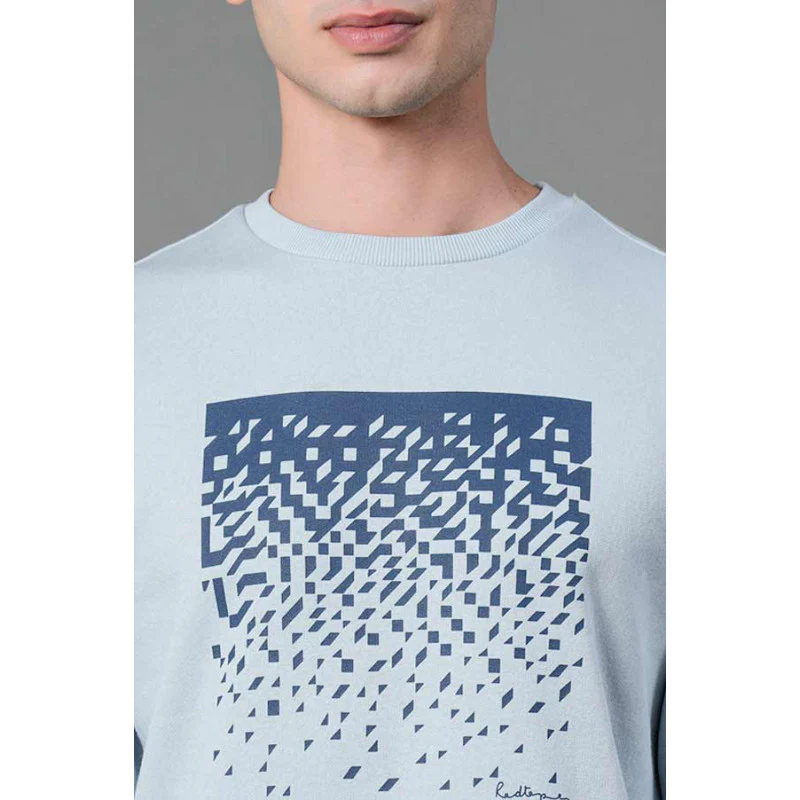 Men's Light Blue Graphic Print Sweatshirt - Image 4