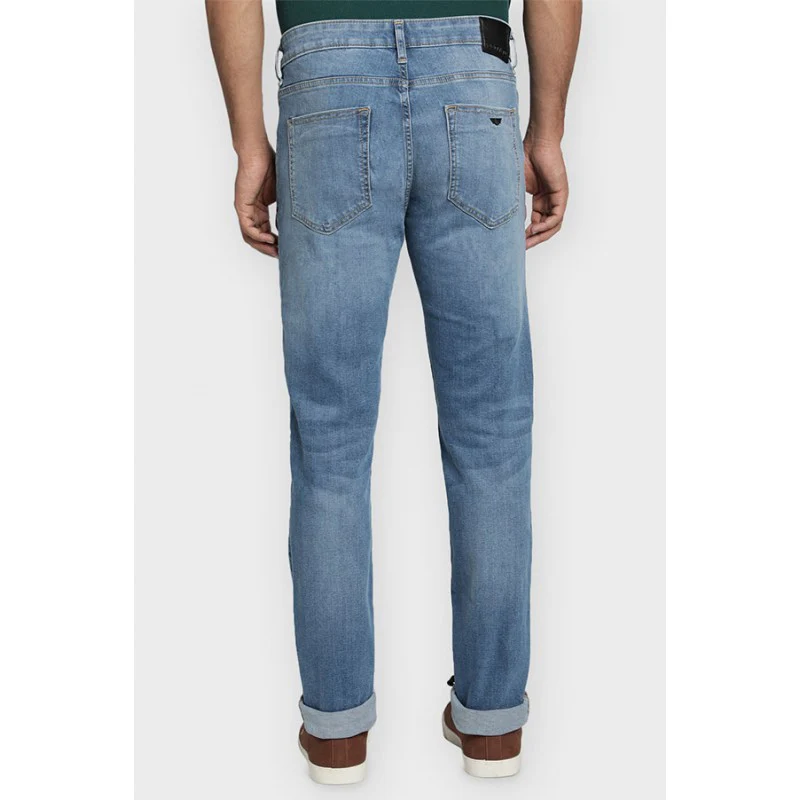 Men's Light Blue Cotton Elastane Skinny Fit Jeans - Image 5