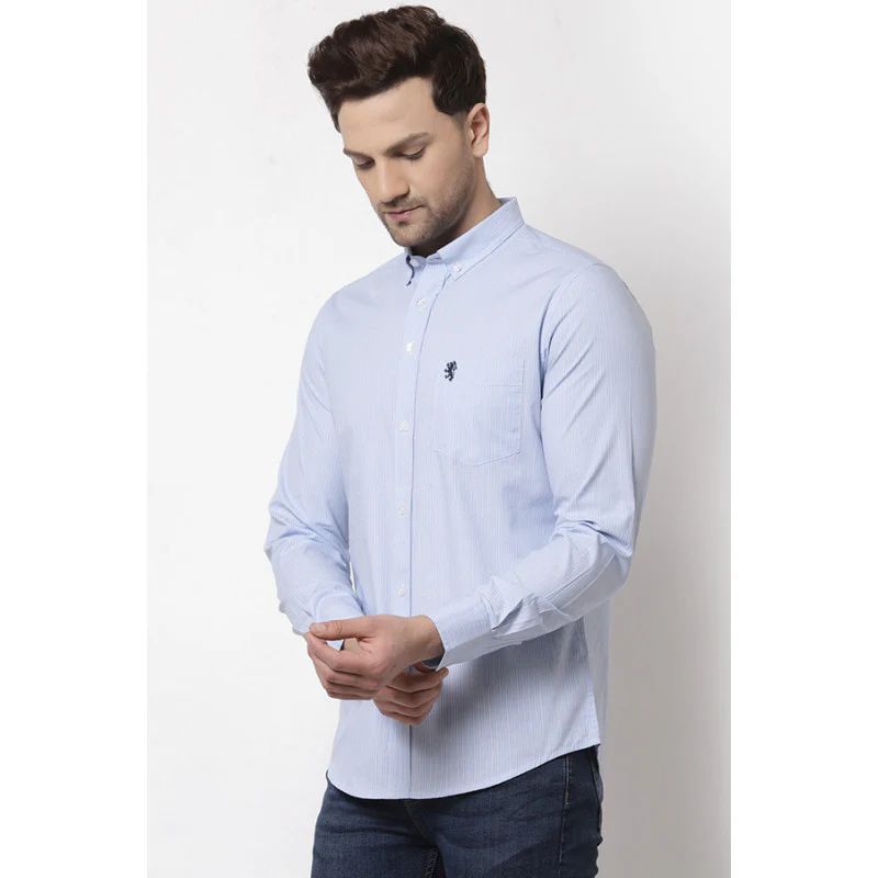 Men's Light Blue Striped Shirt - Image 2