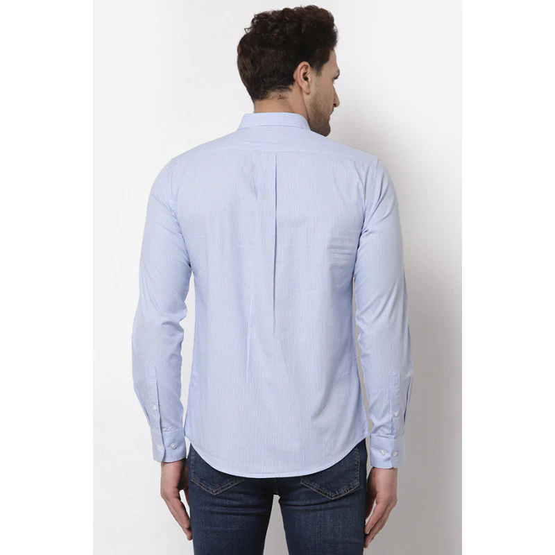 Men's Light Blue Striped Shirt - Image 3