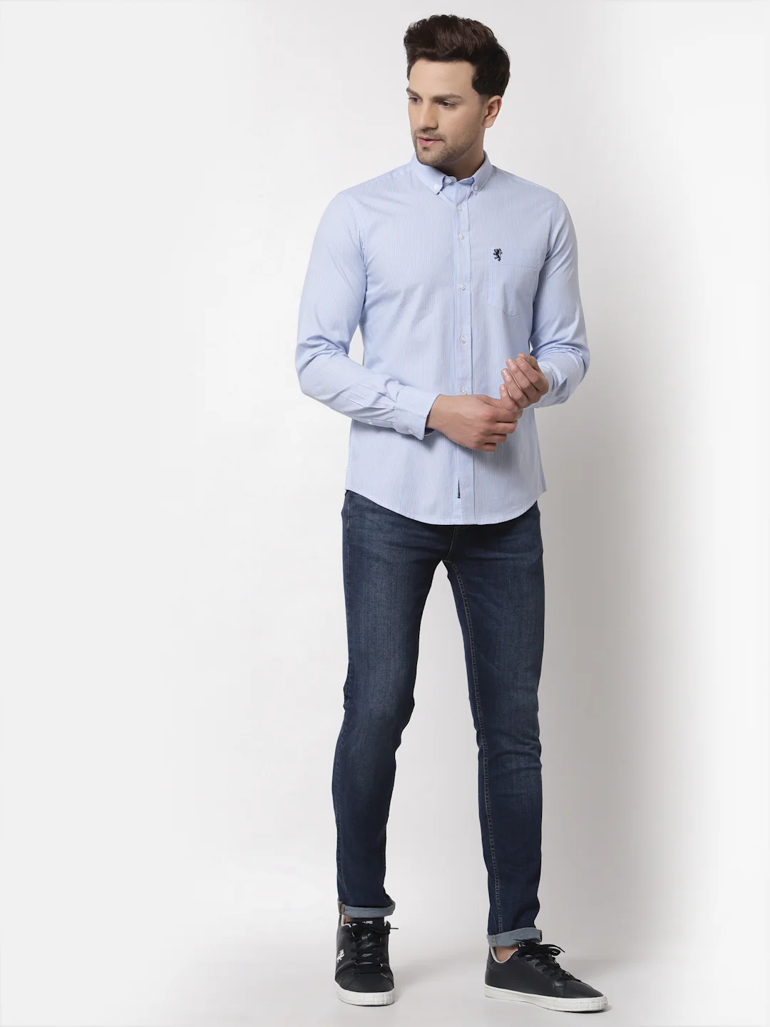 Men's Light Blue Striped Shirt - Image 5