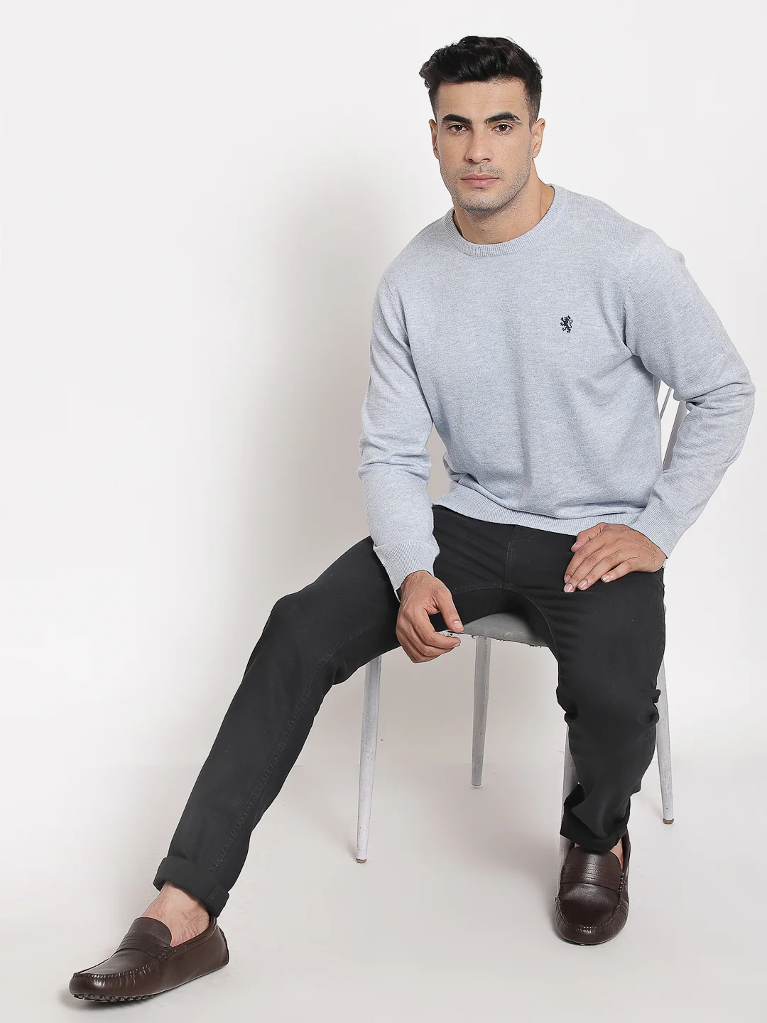 Men Light Blue Sweater - Image 4