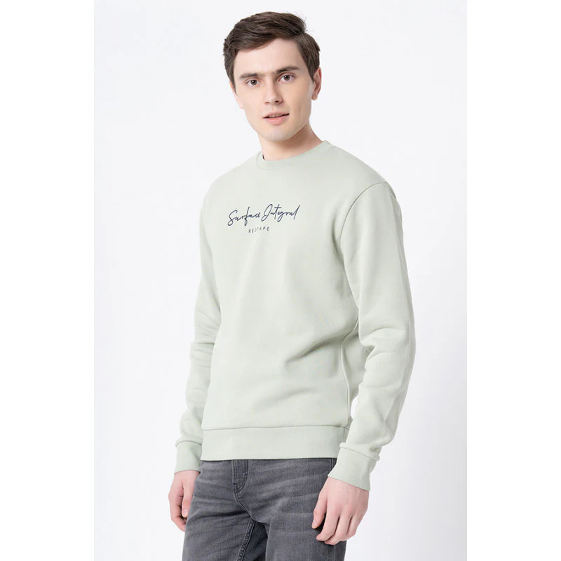 Men's Light Green  Graphic Print Sweatshirt - Image 2