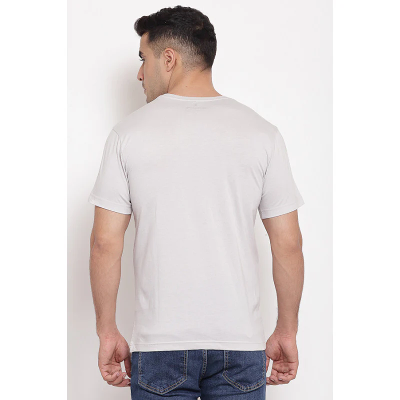 Men's Light Grey Half Sleeve T-Shirt - Image 3