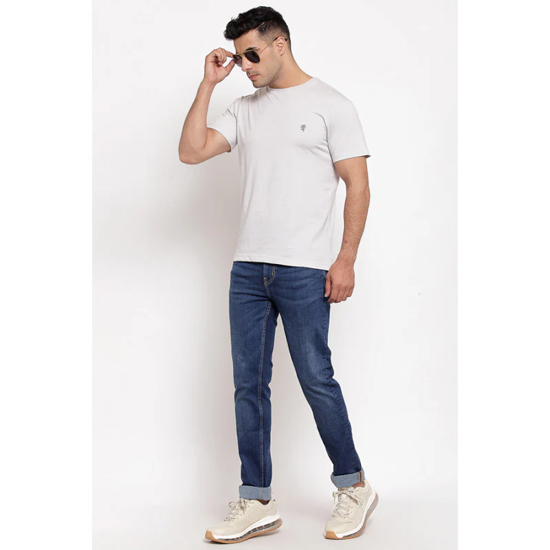 Men's Light Grey Half Sleeve T-Shirt - Image 5