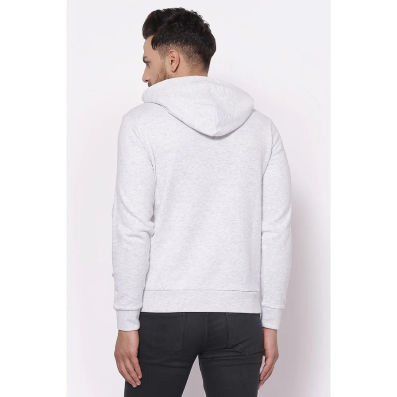 Men's Light Grey Melange Hoodies - Image 3