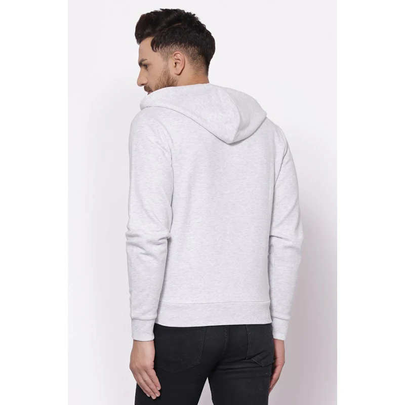 Men's Light Grey Melange Hoodies - Image 2