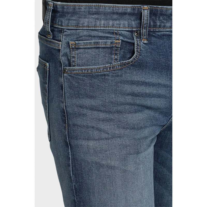 Men's Light Indigo Cotton Elastane Skinny Fit Jeans - Image 4