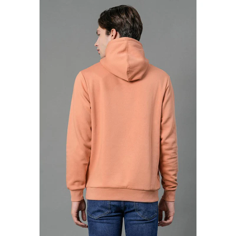 Men's Light Orange Solid Hoodie - Image 3