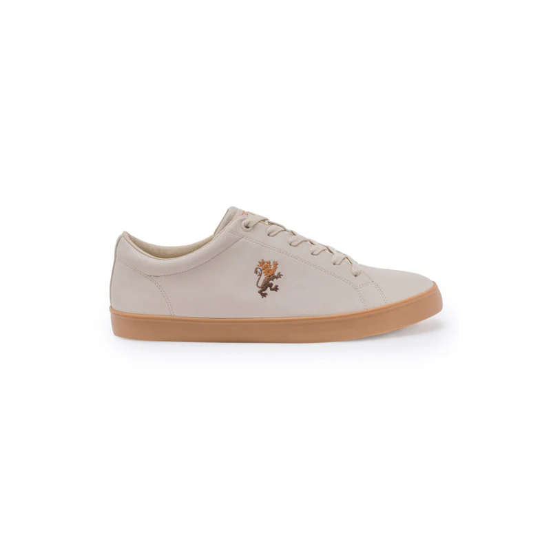 Men's Low-Top Casual Sneakers- Lace-Up Beige Sneakers - Image 3