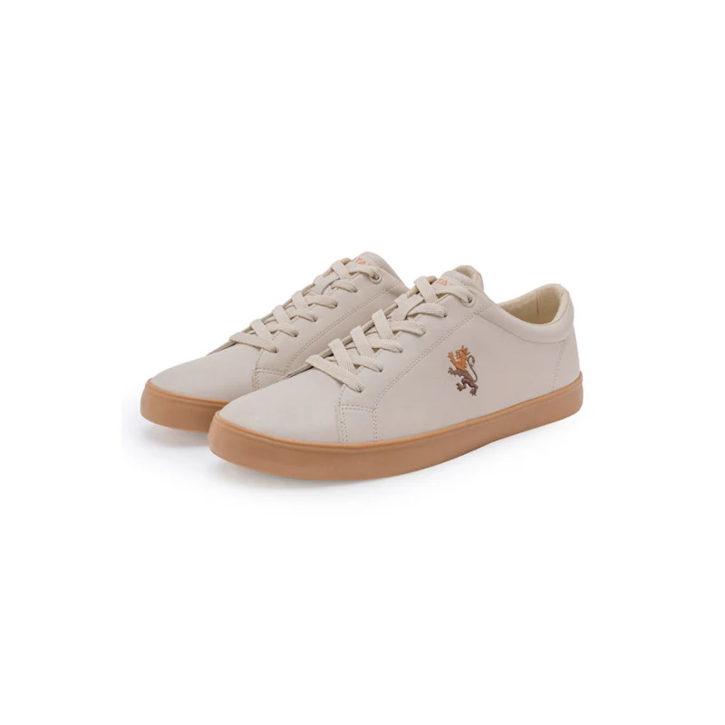 Men's Low-Top Casual Sneakers- Lace-Up Beige Sneakers - Image 5