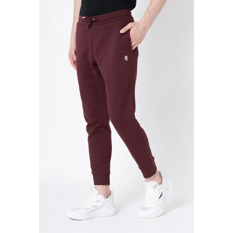 Men's Maroon Melange Solid Jogger - Image 2