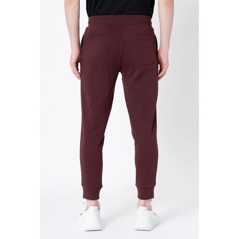 Men's Maroon Melange Solid Jogger - Image 3