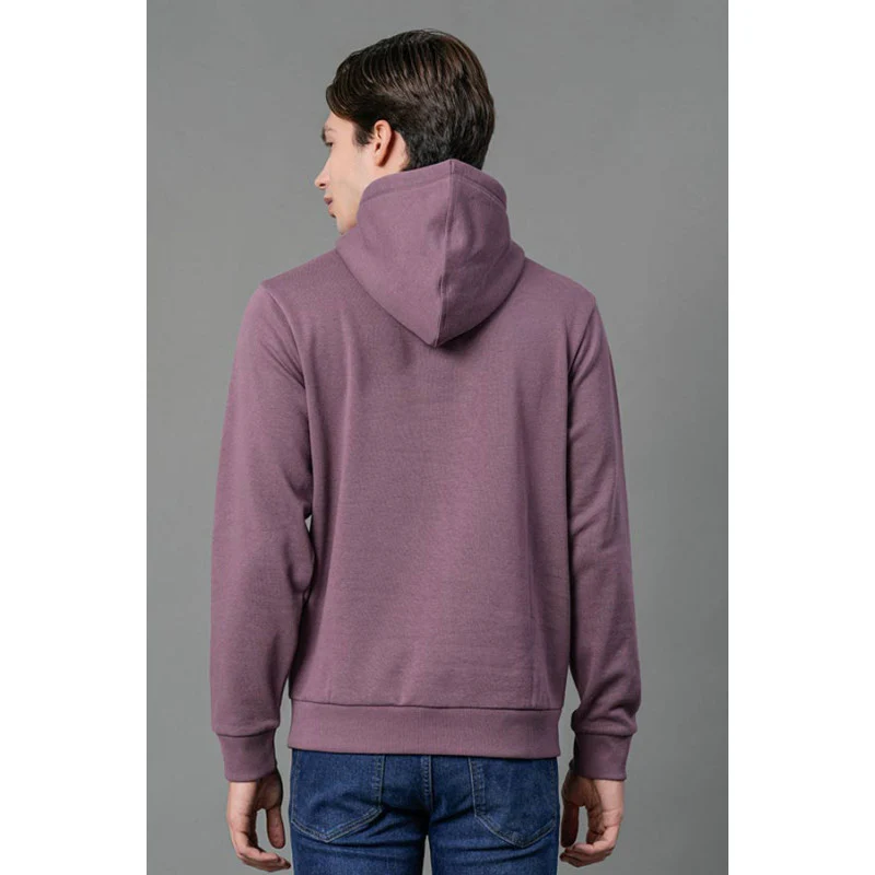 Men's Mauve Solid Hoodie - Image 3