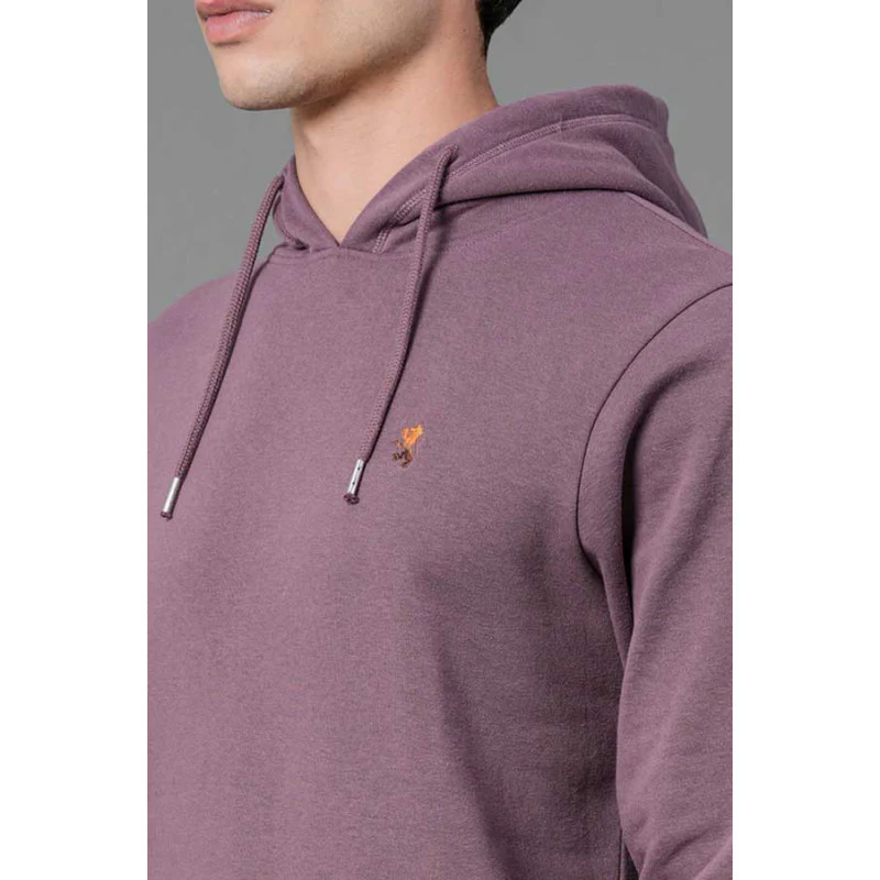 Men's Mauve Solid Hoodie - Image 4