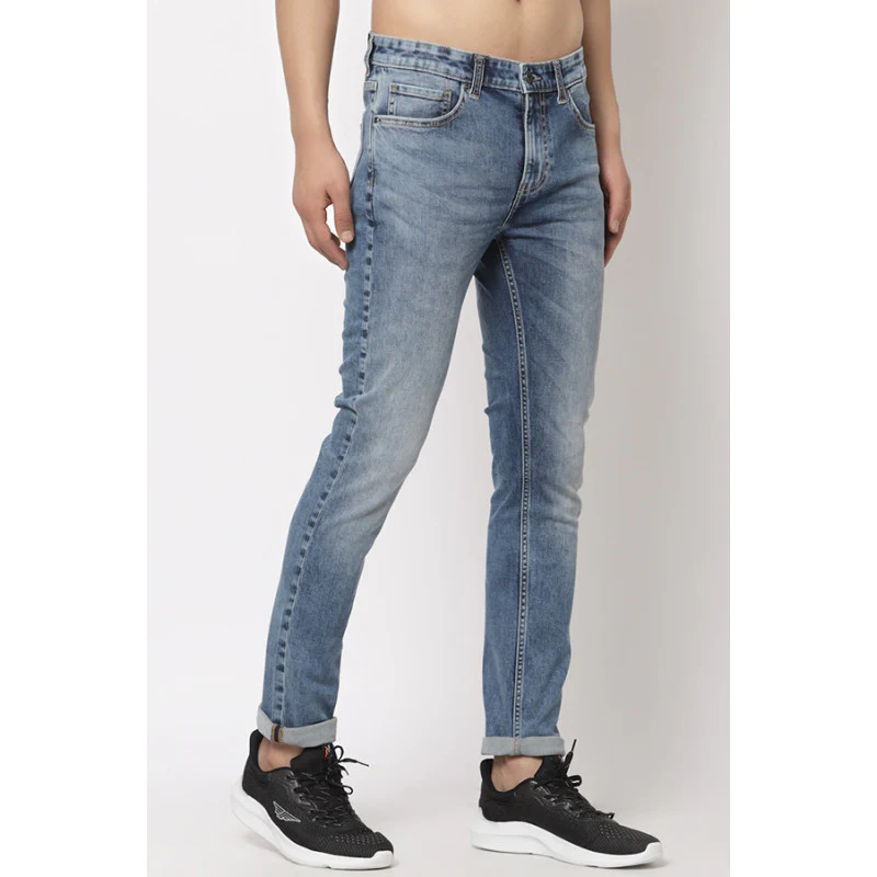 Men's Mid Blue Skinny Jeans - Image 2
