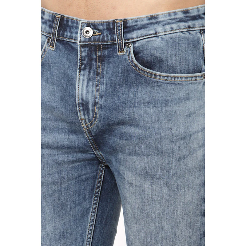Men's Mid Blue Skinny Jeans - Image 4