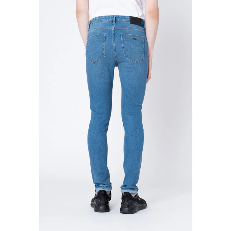 Men's Mid Blue Skinny Jeans - Image 3