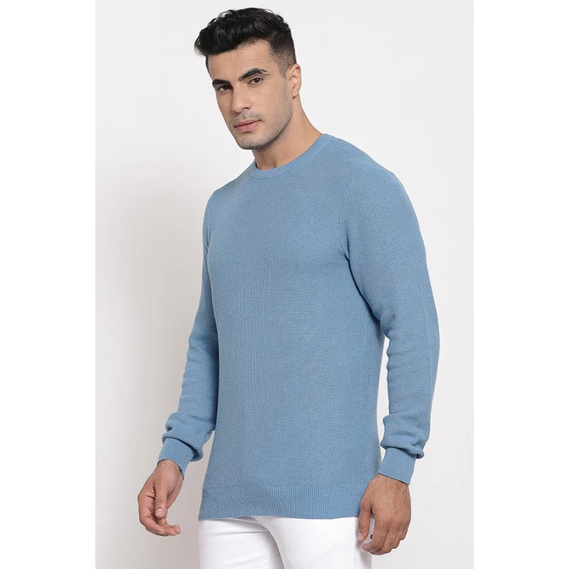 Men's Mid Blue Sweater - Image 2