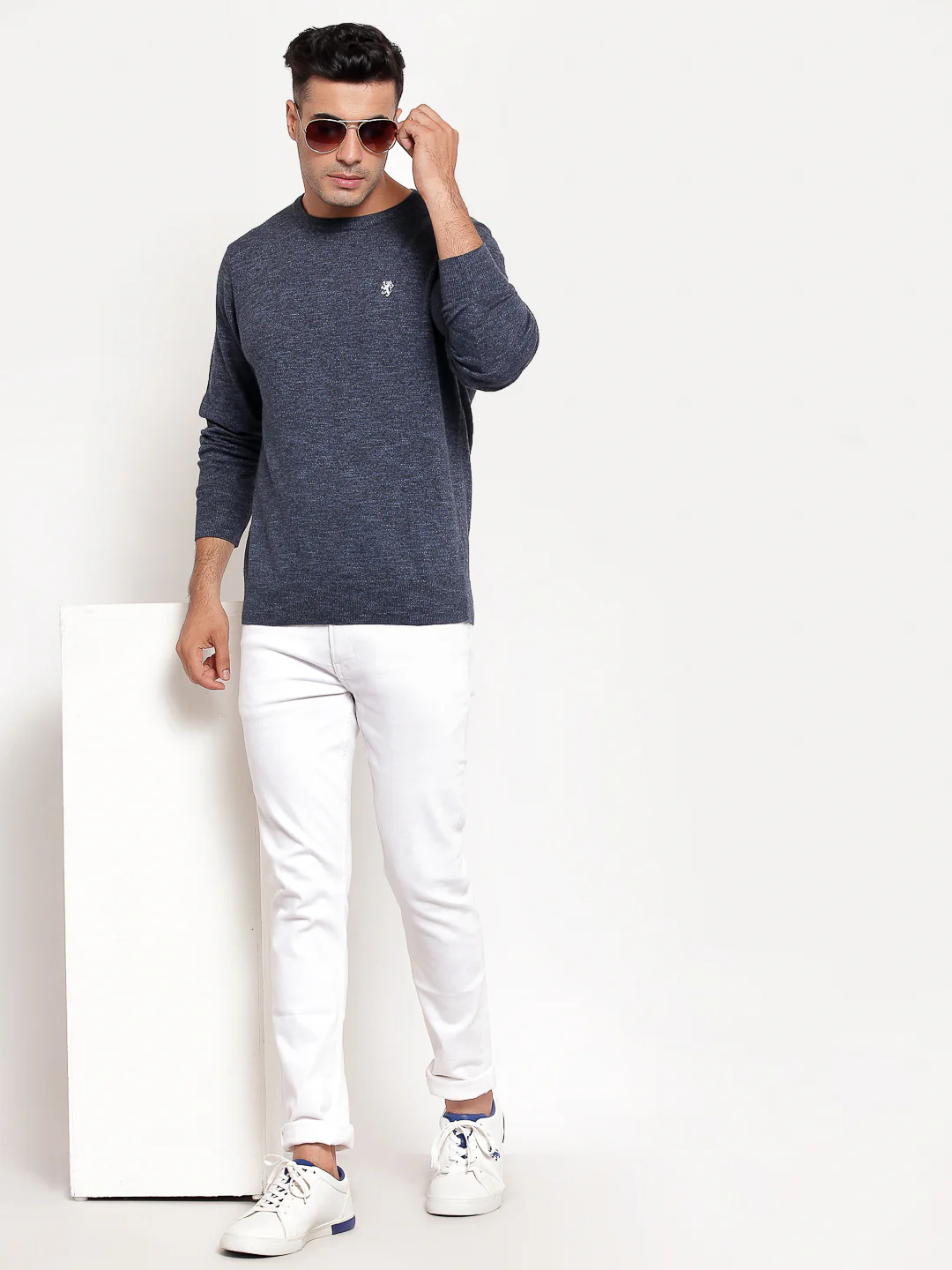 Men MidNight Blue Sweater - Image 4