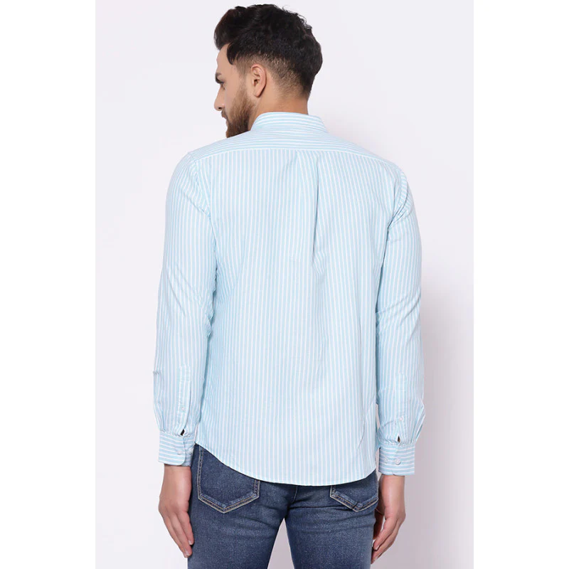 Men's Mint Green Full Sleeves Casual Shirt - Image 3