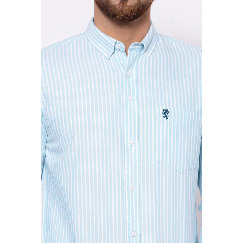 Men's Mint Green Full Sleeves Casual Shirt - Image 5