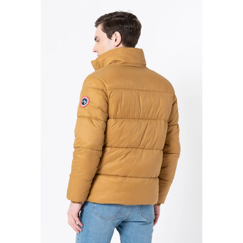Men's Mustard Solid Jacket - Image 3