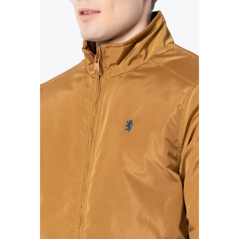 Men's Mustard Solid Jacket - Image 4