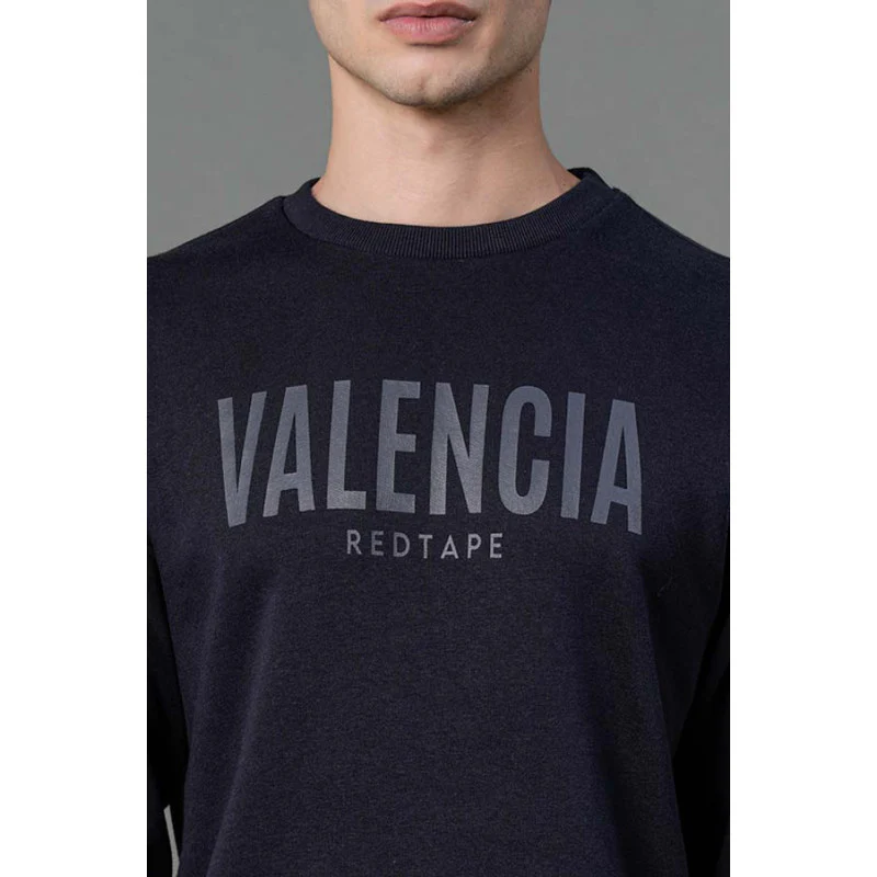Men's Navy Blue Graphic Print Sweatshirt - Image 4