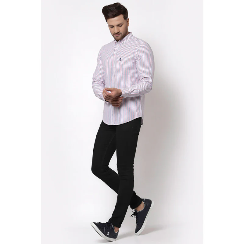 Men's Navy Full Sleeves Casual Shirt - Image 4