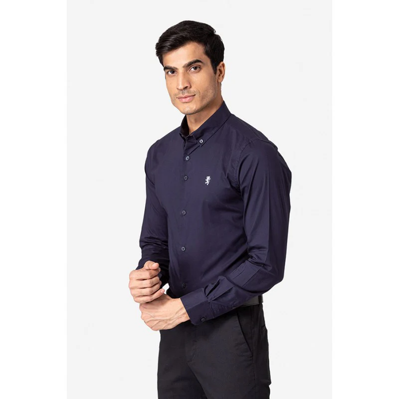 Men's Navy Full Sleeves Shirt - Image 2