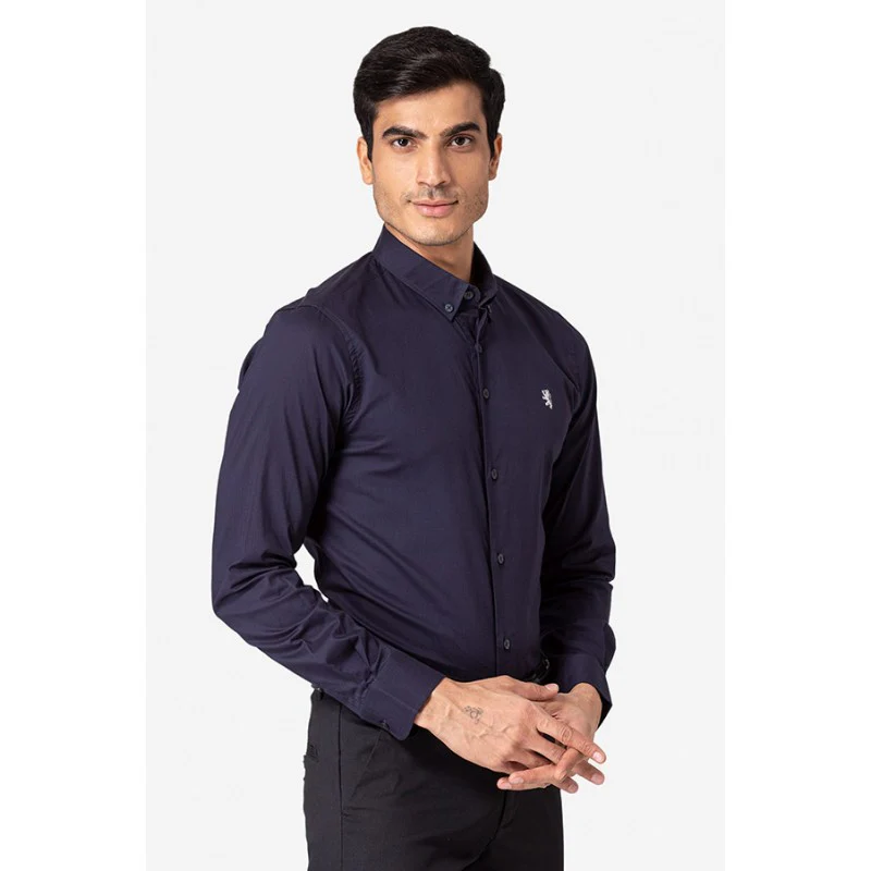 Men's Navy Full Sleeves Shirt - Image 3