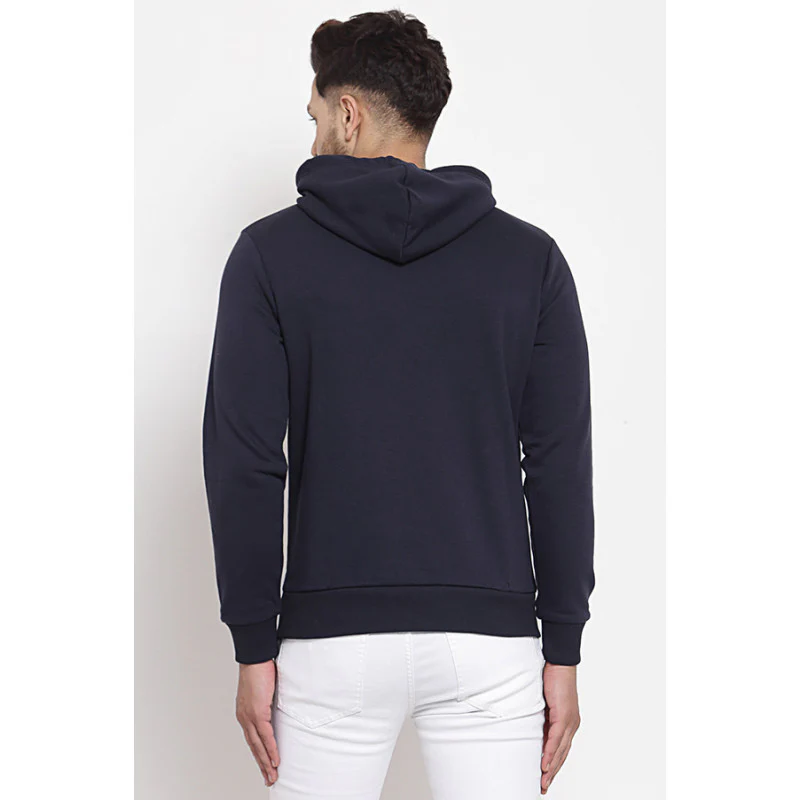 Men's Navy Graphic Print Hoodie - Image 3