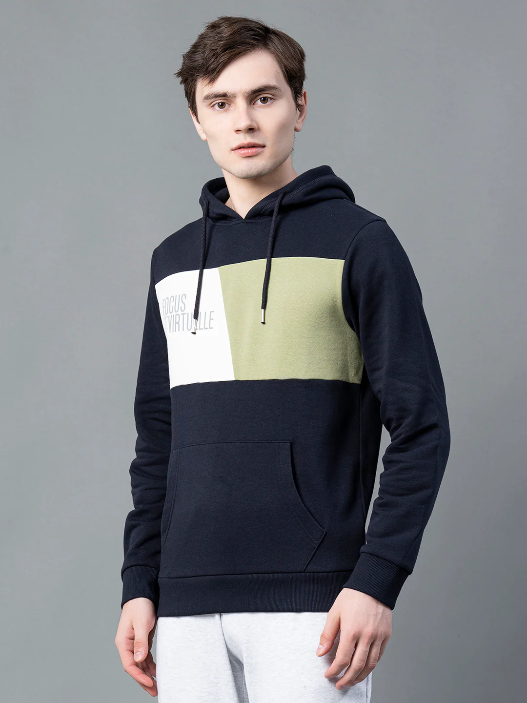 Men's Navy Graphic Print Hoodie - Image 7