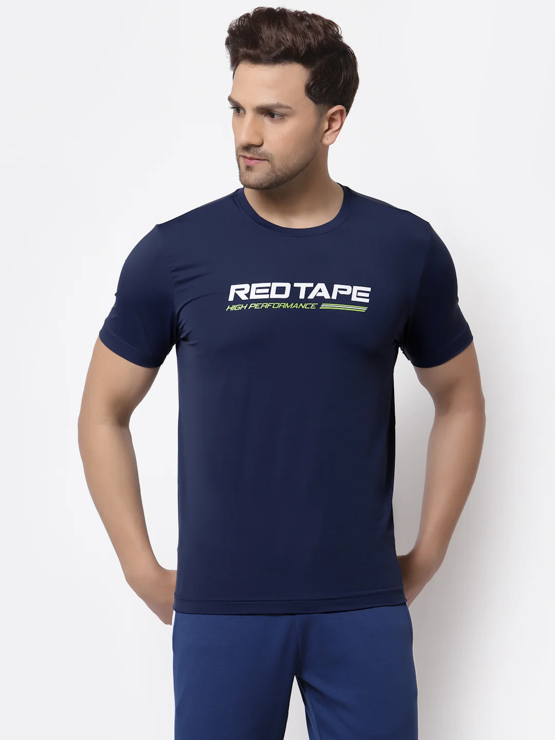 Men's Navy Active wear T-Shirt - Image 2