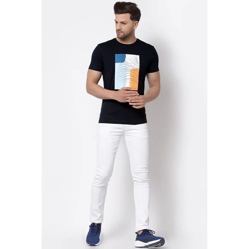 Men Navy Printed T-Shirt - Image 4