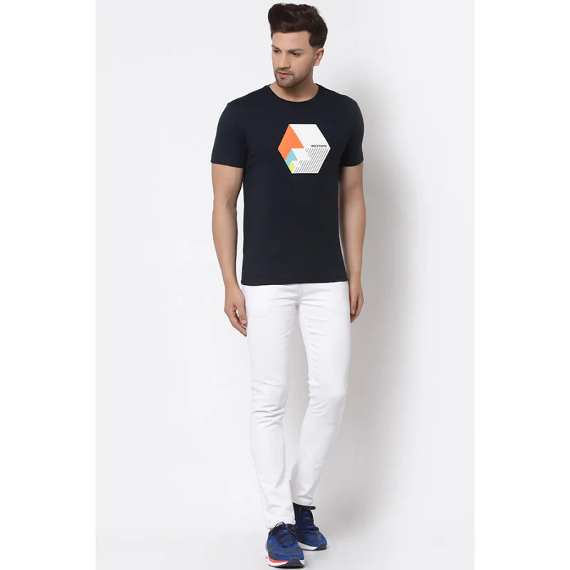 Men Navy Printed T-Shirt - Image 4