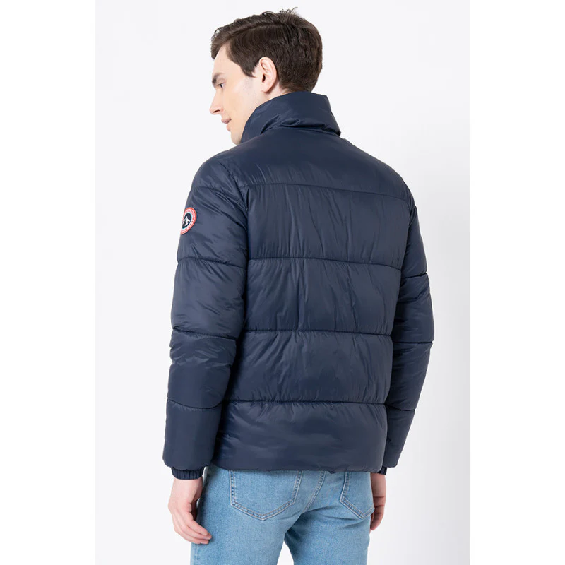 Men's Navy Solid Jacket - Image 3