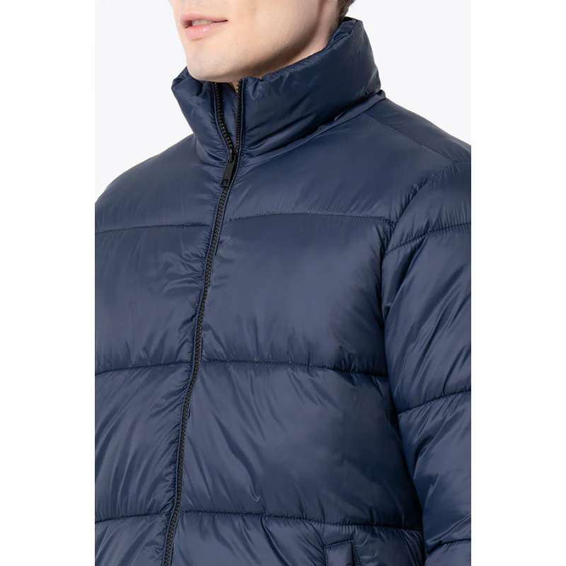 Men's Navy Solid Jacket - Image 4