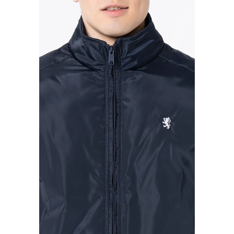 Men's Navy Solid Jacket - Image 4