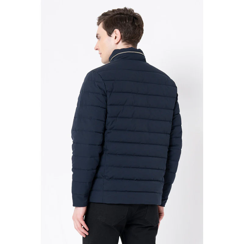 Men's Navy Solid Jacket - Image 3