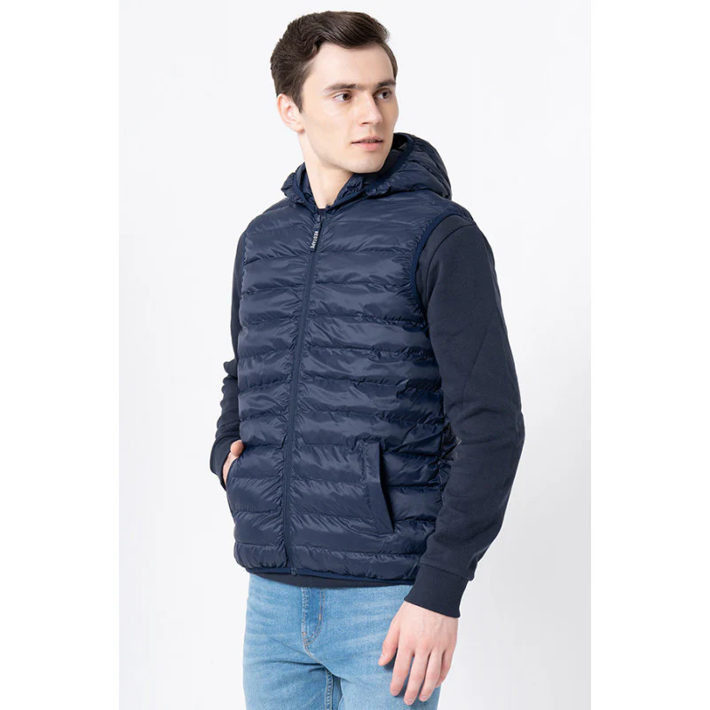 Men's Navy Solid Jacket - Image 2